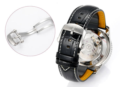 Chronograph - White Ceramic - Grey Black- N-Timer - Brown Leather - Automatic - 43mm