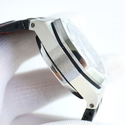 Chronograph-Black Ceramic- Black Red Leather - Automatic - 44mm