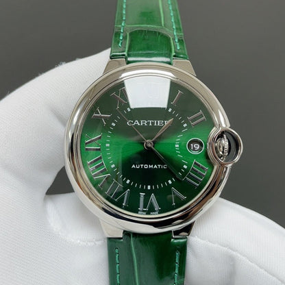 Green Silver- Green Leather - Automatic - 42mm