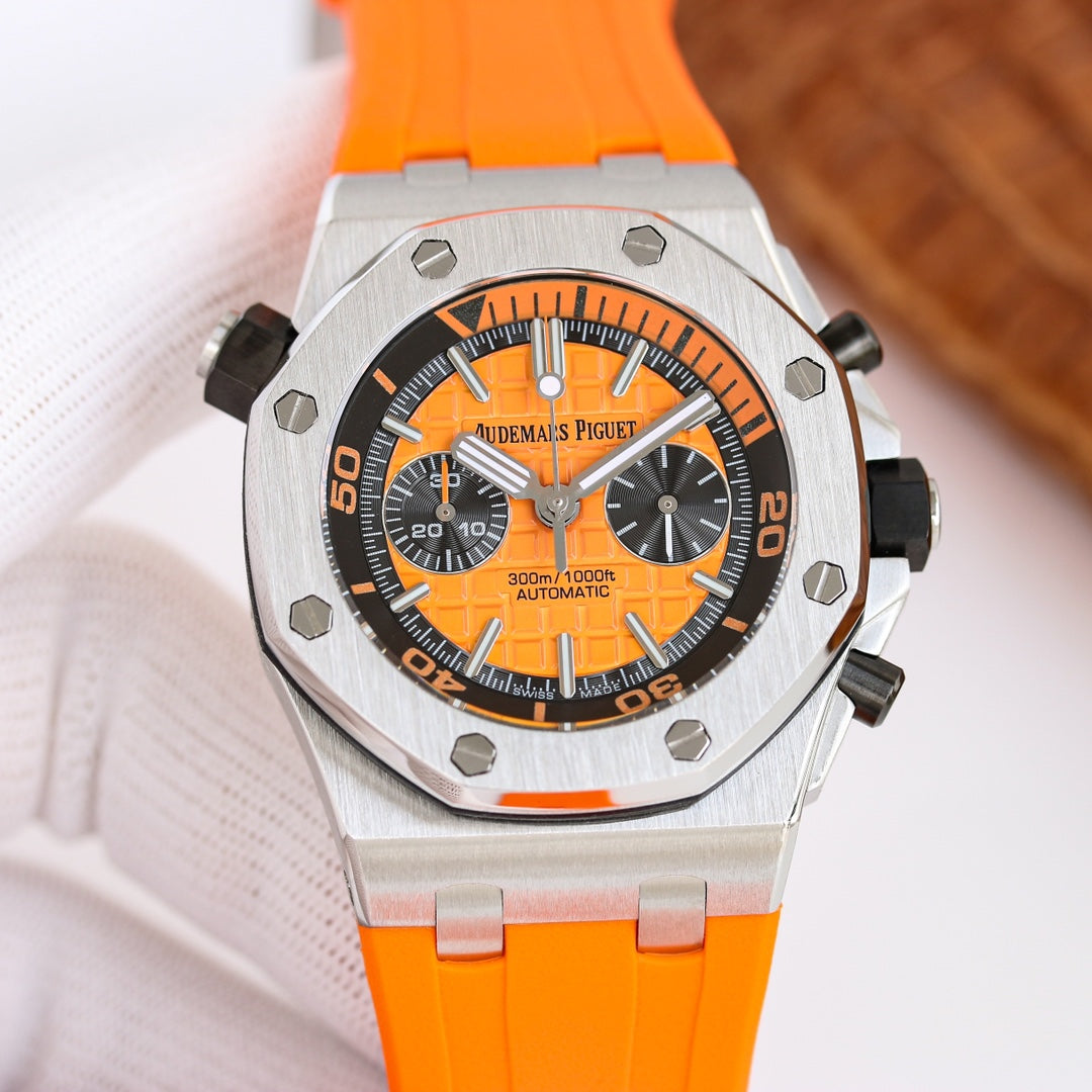 TOP! - 316L Steel - Orange rubber - Automatic - 42mm