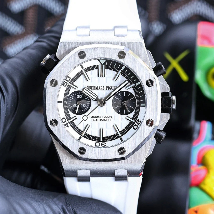 Chronograph -26703ST White - White Rubber -Automatic - 42mm