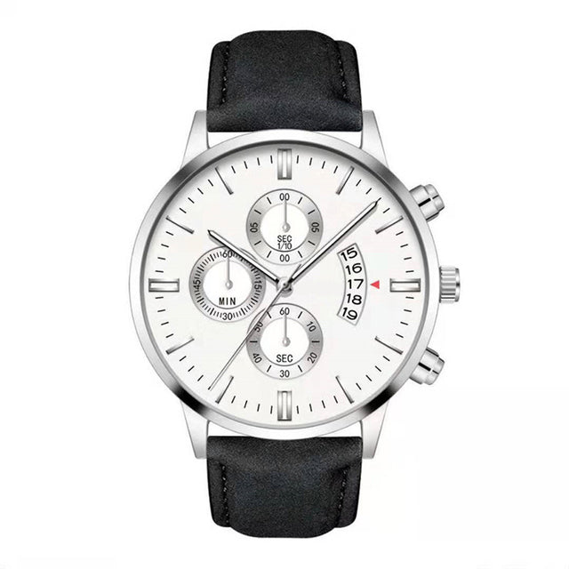 Leather Strap - Steel Casual Wristwatch -41mm