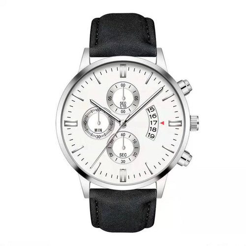 Leather Strap - Steel Casual Wristwatch -41mm