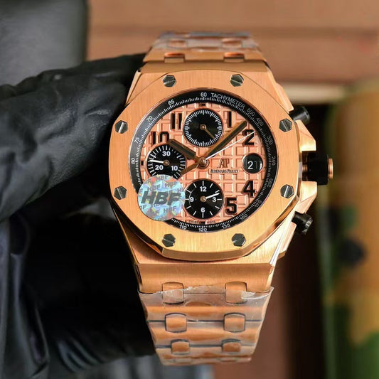 Chronograph-L Size -Rosegold Ceramic- Rosegold Steel - Automatic - 44mm