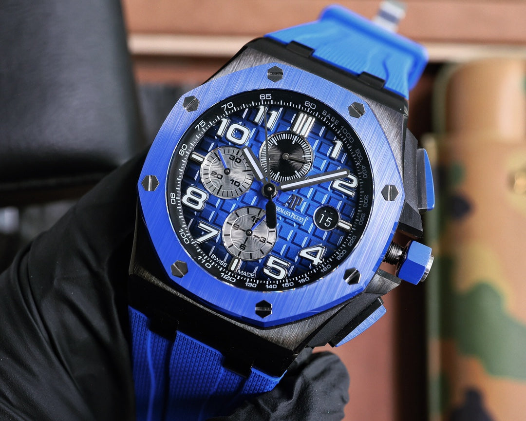 TOP! Blue Ceramic Bezel- Blue Rubber - Automatic - 44mm