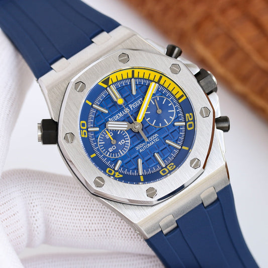 TOP! - 316L Steel - Blue rubber - Automatic - 42mm