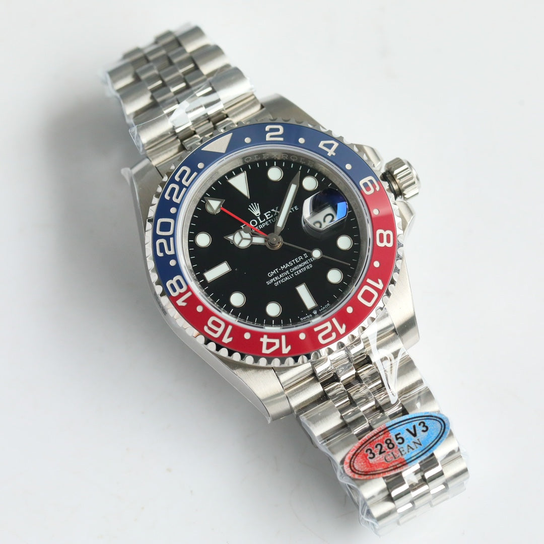Rolex GMT-Master II, red & black bezel (“Coke” style)