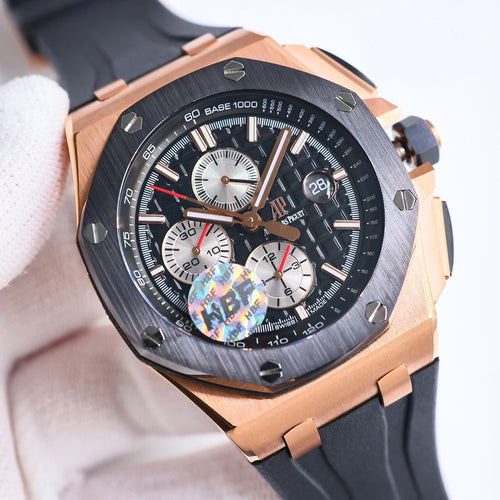 TOP! Yellow Gold Ceramic Bezel - Black Rubber - Automatic - 44mm