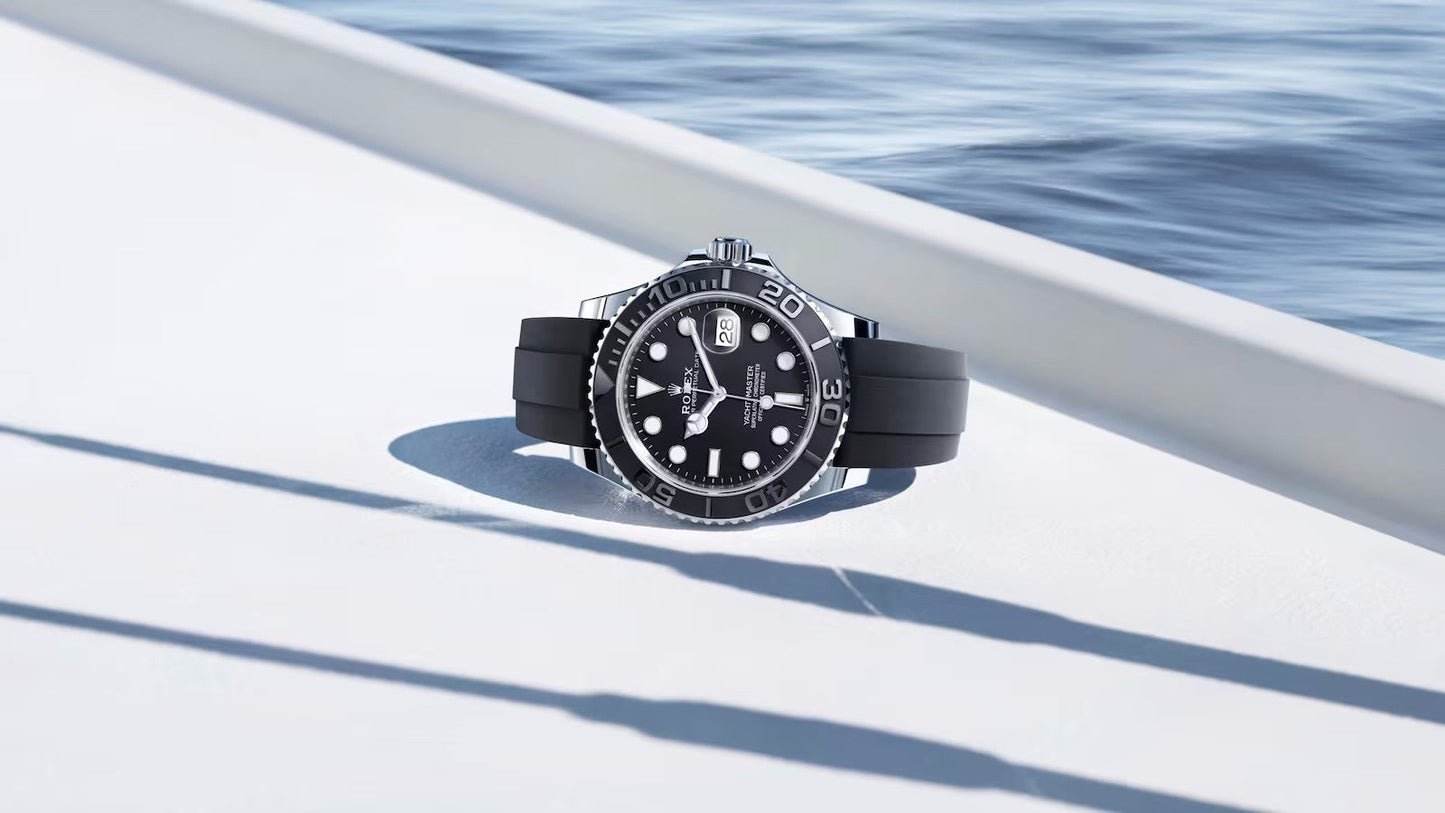 Rolex Yacht-Master 42, Oysterflex, black/white