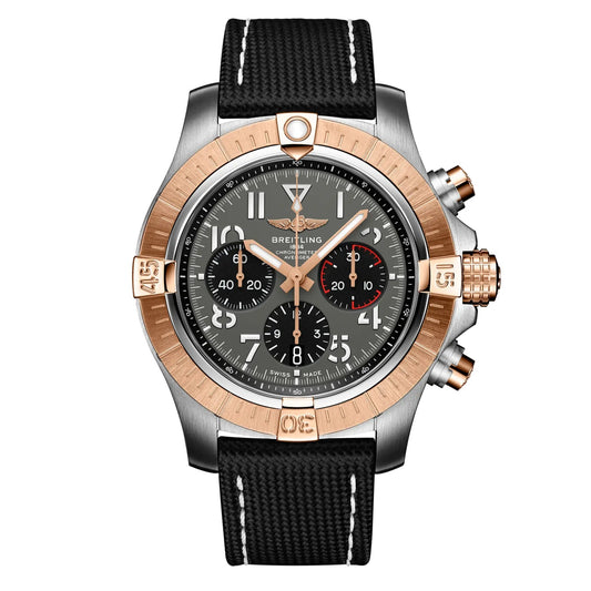 Chronograph -Rosegold- Grey - Black Rubber- Automatic - 45mm