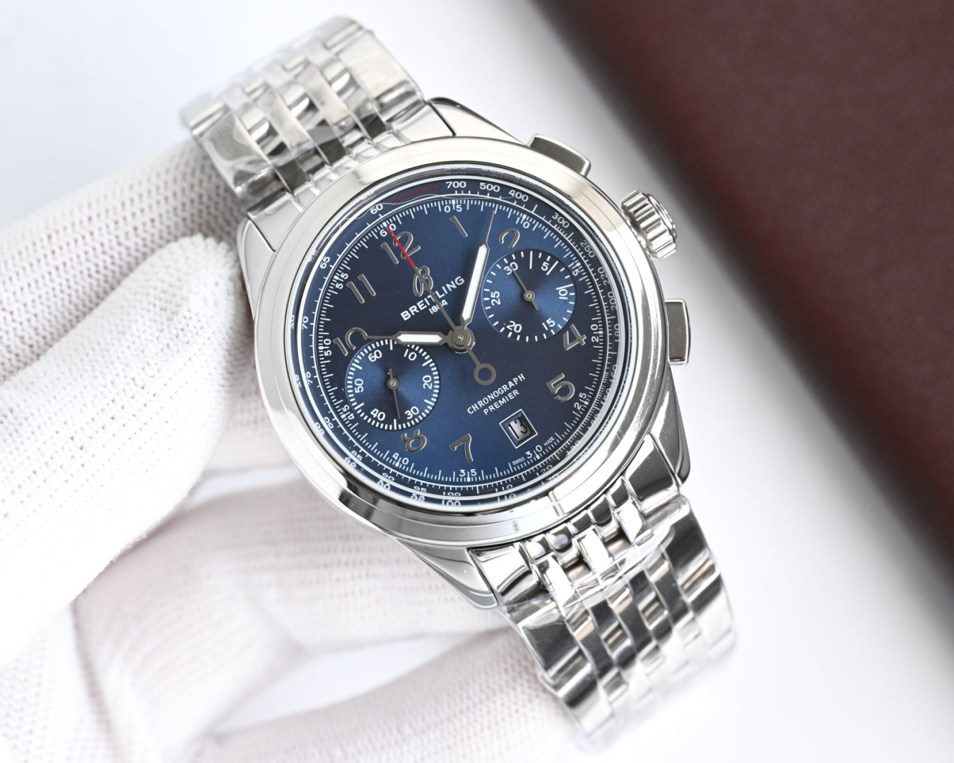 Chronograph - Blue White - Silver 316L Steel - Automatic - 42mm