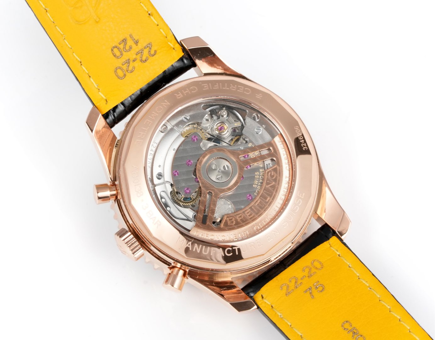 Chronograph - Rosegold bezel - Green Black - N-Timer - Black Leather - Automatic - 43mm