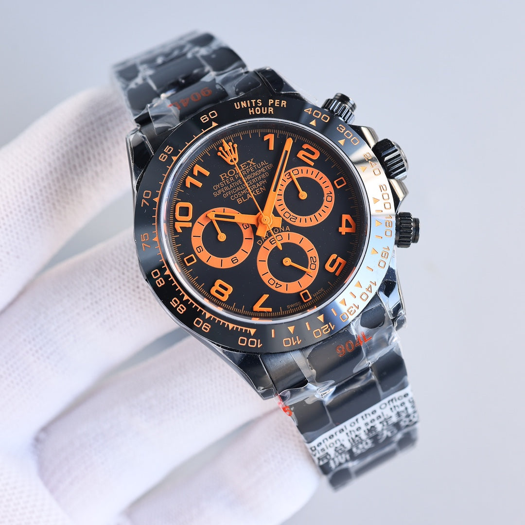 Rolex Cosmograph Daytona, colored racing accents (blue, orange, green, yellow etc.)