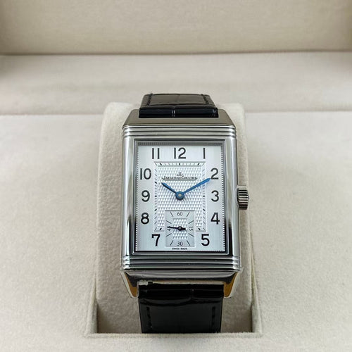 White Silver - Black Leather - Manual winding - 45*27mm