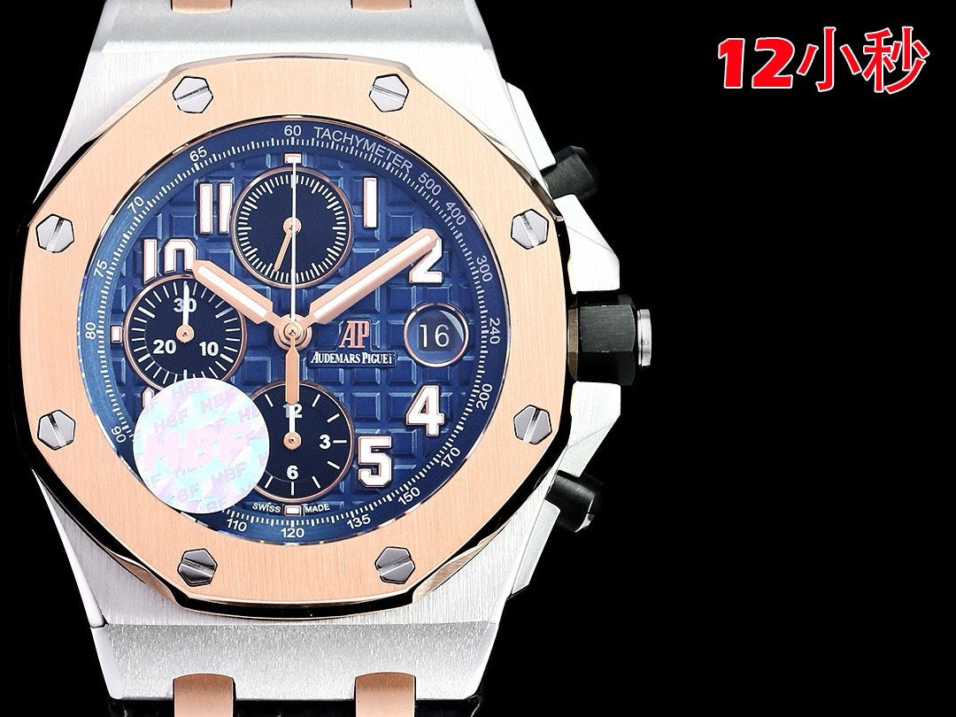 Rosegold Ceramic - Black Leather - Automatic - 44mm