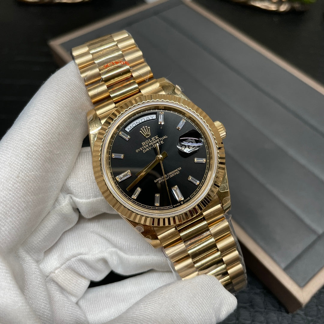Rolex Day-Date 40 - Black Silver Yellow Gold