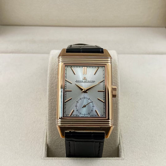 White Silver - Yellogold- Black Leather - Manual winding - 45*27mm