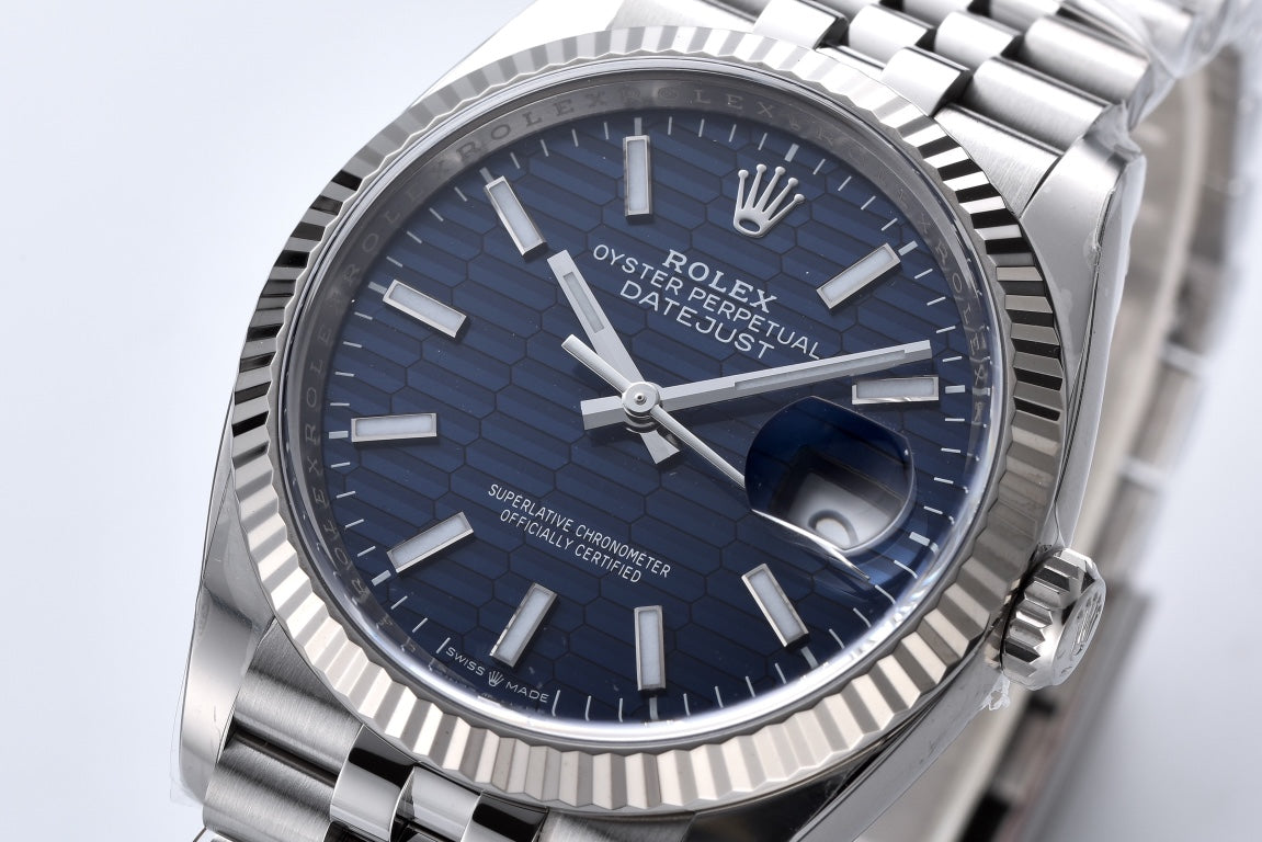 Rolex Oyster Perpetual Datejust 41, blue motif / patterned dial