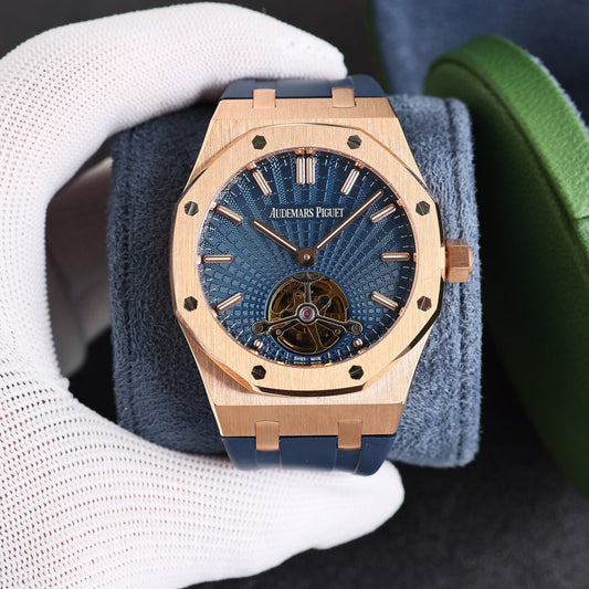 Tourbillon Rosegold - Blue Rubber - Automatic - 41mm