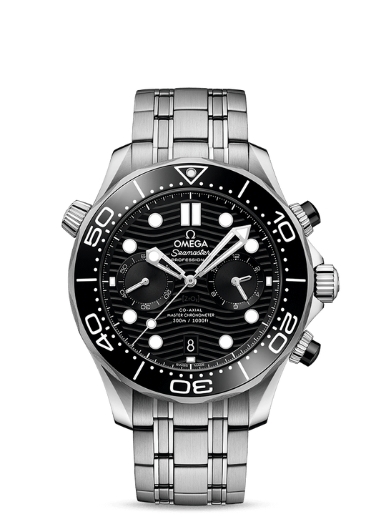 Compensation watch(without box)- Black Steel - Chronograph - Quartz - Automatic - 44mm
