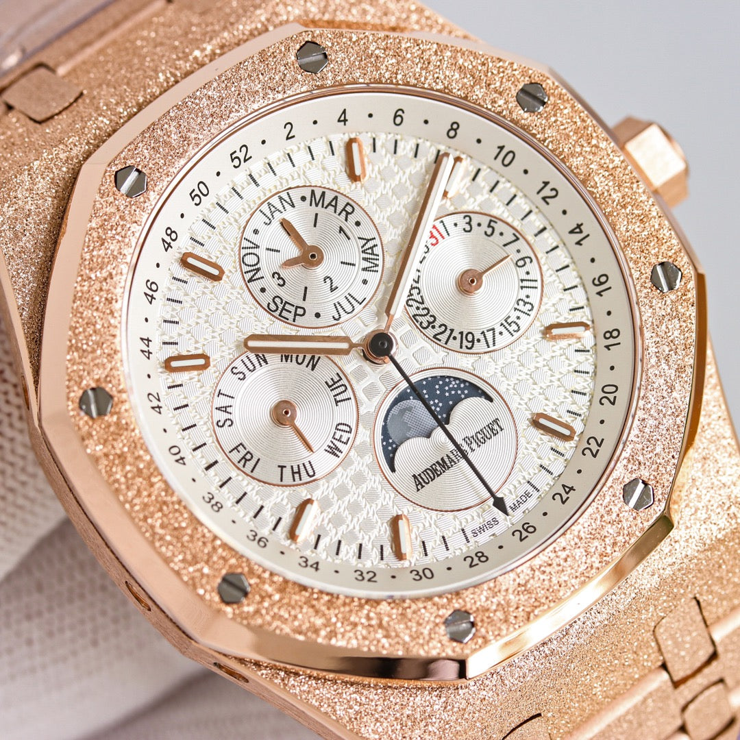TOP! Frosted Rosegold - White Steel - Automatic - 41mm