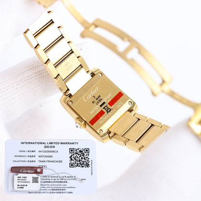 LADY- Bracelets & Mini Watch- Diamond Bezel -Yellowgold - 904L Steel- Quartz -21*25mm