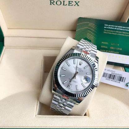 Rolex Oyster Perpetual Datejust 41, stainless steel, silver/white dial