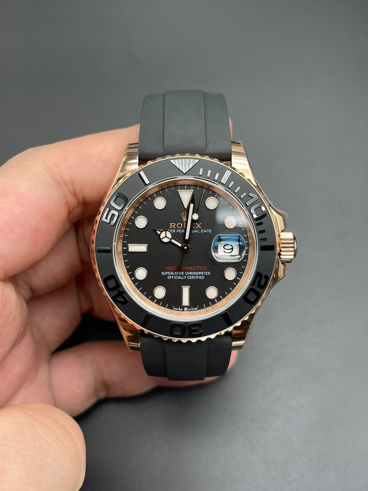Rolex Yacht-Master 40, Oysterflex, black dial