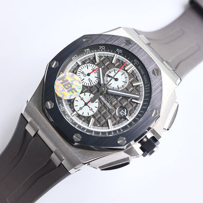 TOP! Grey Ceramic Bezel - Grey Rubber - Automatic - 44mm