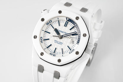 TOP! Ceramic White - White Rubber - Automatic - 42mm