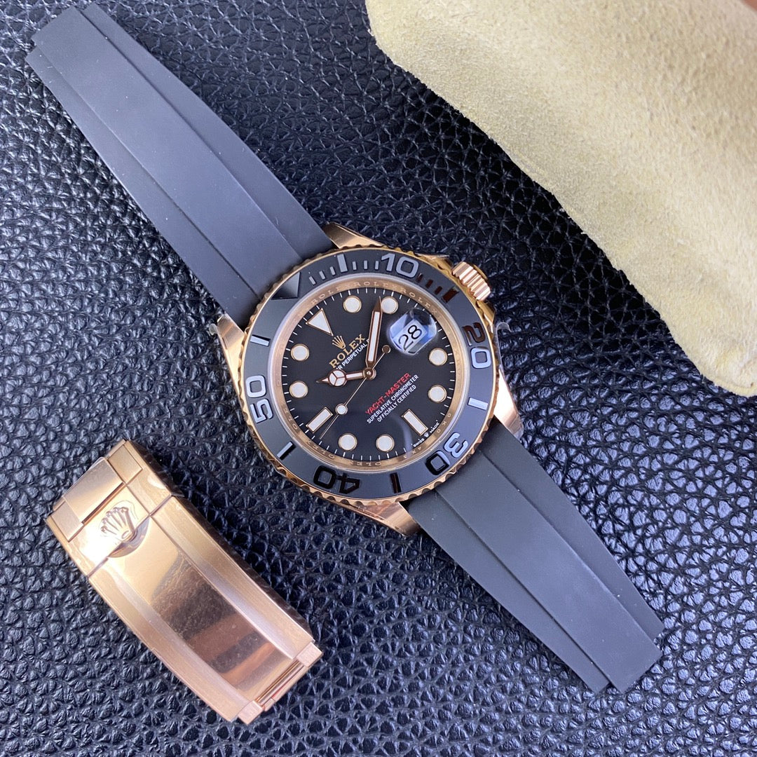Rolex Yacht-Master 40/42, Everose gold on Oysterflex