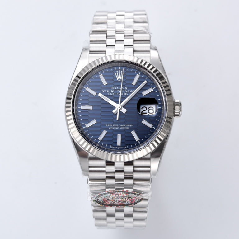Rolex Oyster Perpetual Datejust 41, blue motif / patterned dial