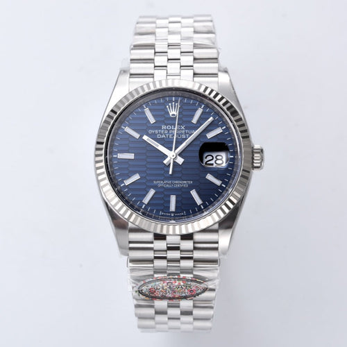 Rolex Oyster Perpetual Datejust 41, blue motif / patterned dial