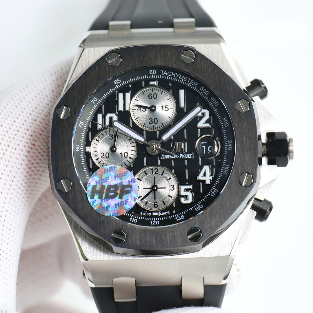 TOP! Black Ceramic Bezel - Black Rubber - Automatic - 44mm
