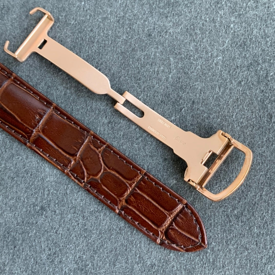 904L Yellow gold - White- Brown Leather - Automatic - 40*41mm