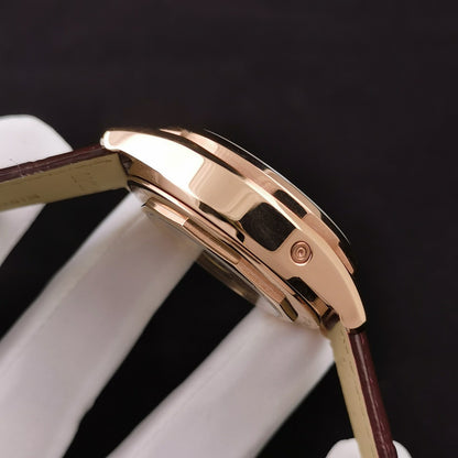 White Rosegold - 83520/000R-9909- Brown Leather - Automatic - 40mm