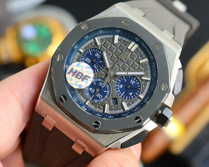 TOP! Grey Ceramic Bezel - Grey Rubber - Automatic - 44mm