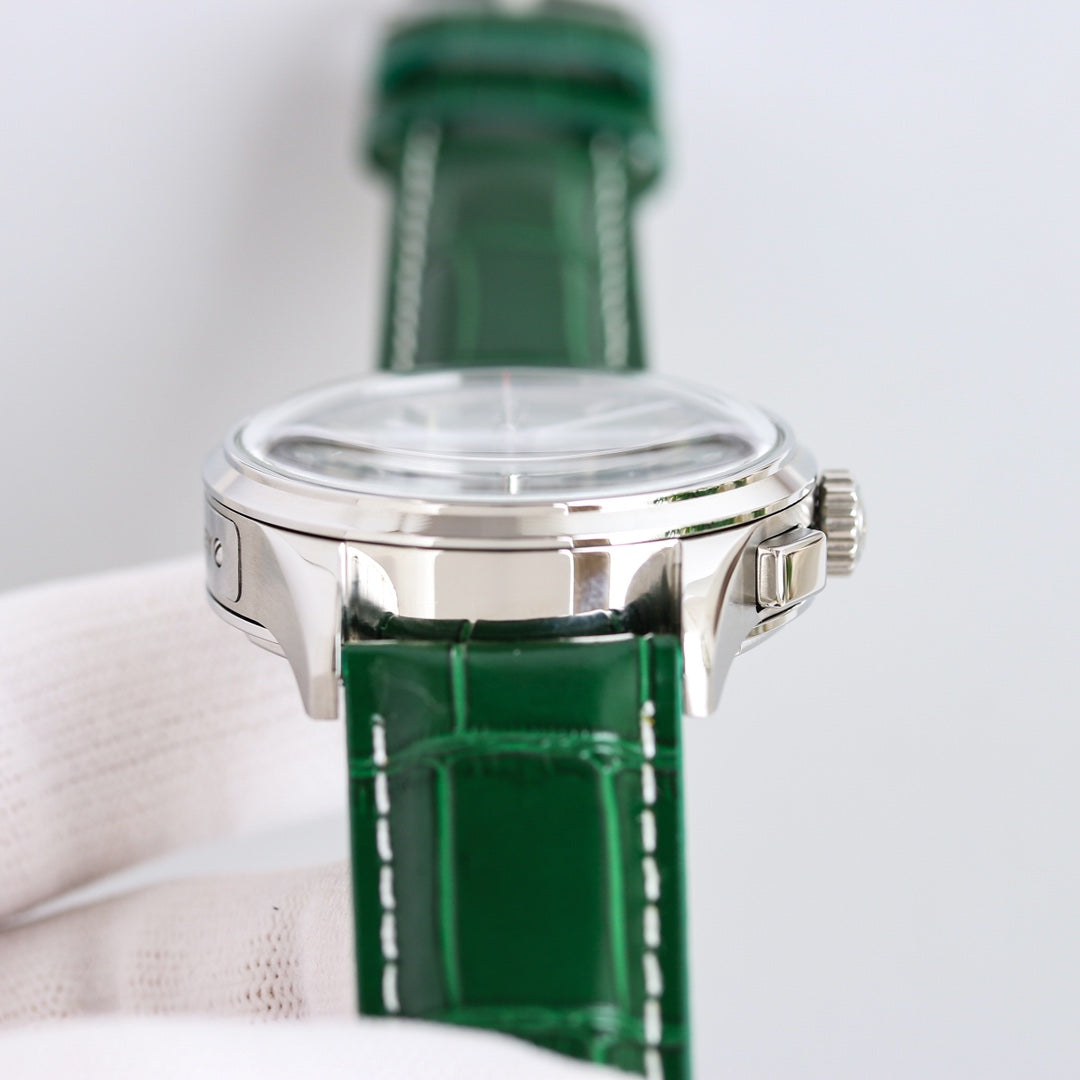 Chronograph -Green Silver - Green Leather - Automatic - 42mm
