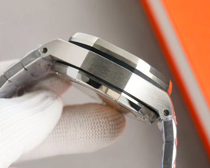 Chronograph - Baby blue White Ceramic Bezel - Silver 904L Steel - Automatic - 42mm