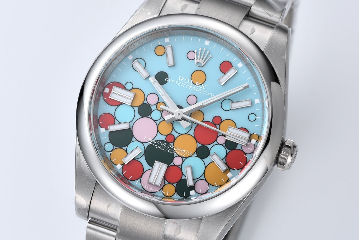 Rolex Oyster Perpetual Datejust 36/41, colourful “Celebration / Candy” dial