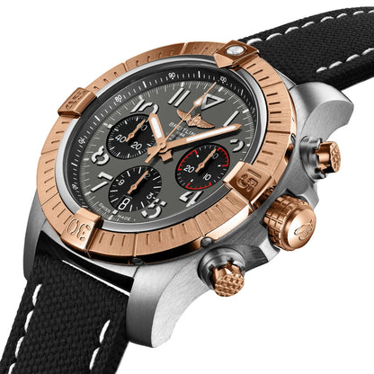 Chronograph -Rosegold- Grey - Black Rubber- Automatic - 45mm
