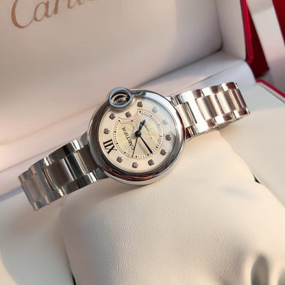 LADY -White Silver- 316L Steel - Quartz - 33mm