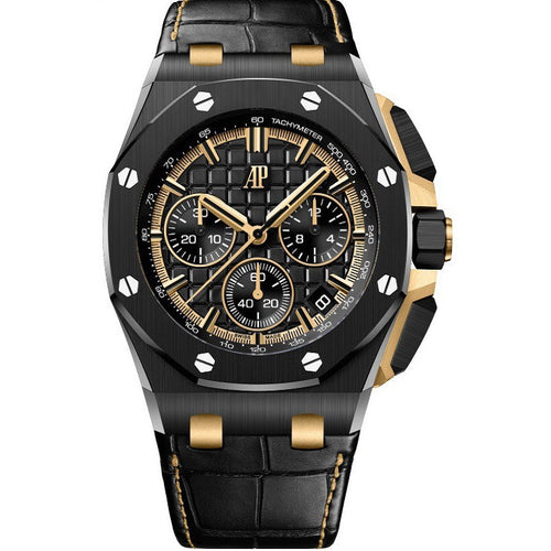 Black Ceramic - Black Leather- Automatic - 44mm