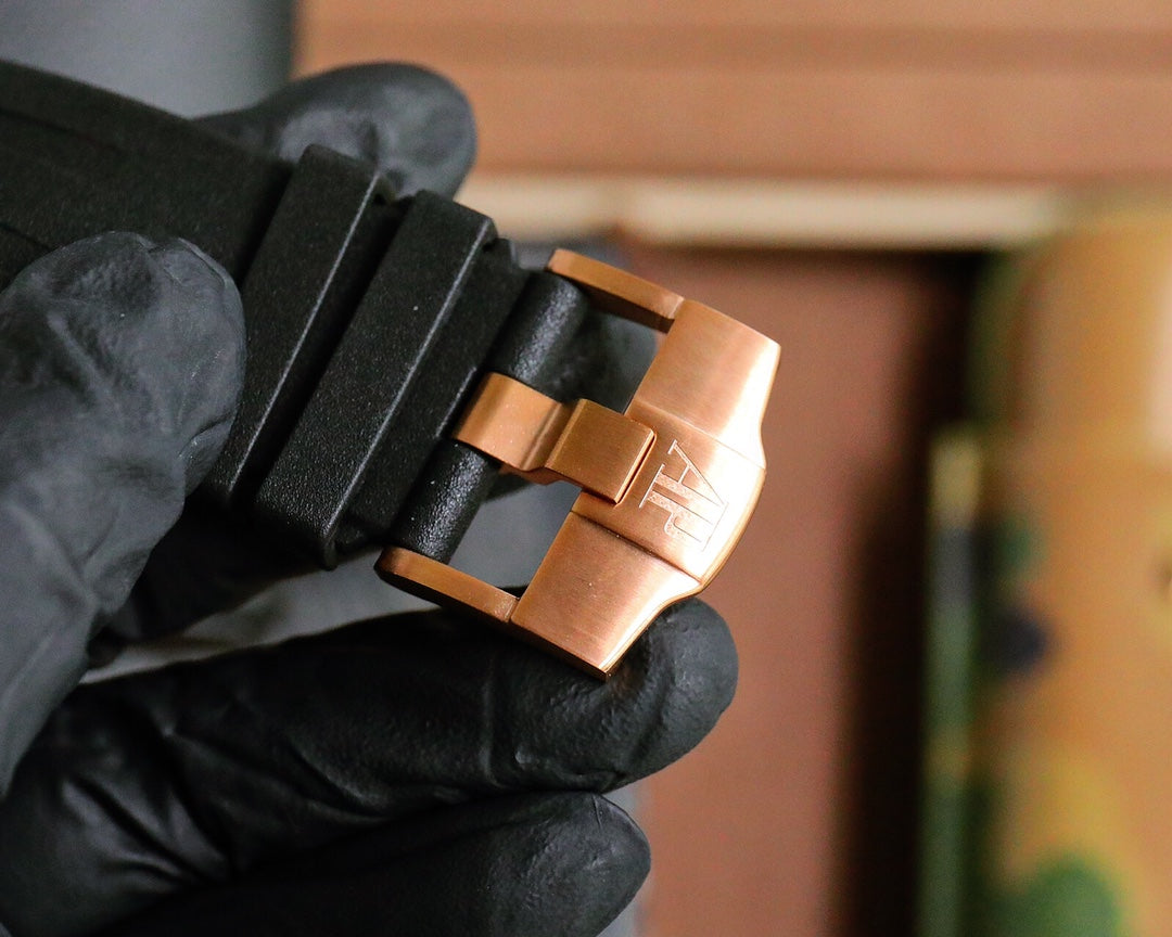 TOP! Chronograph- Rose gold -Black Ceramic- Black Rubber - Automatic - 44mm