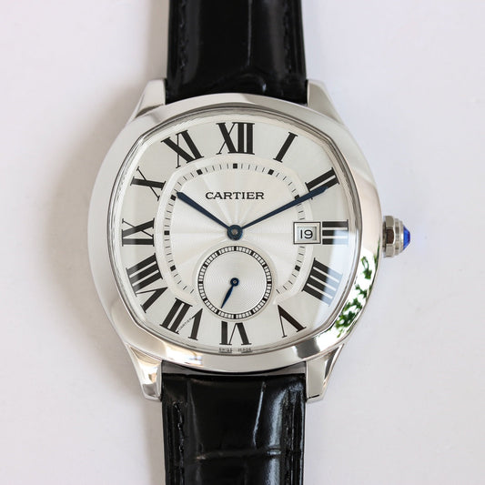 904L Silver -Silver White- Black Leather - Automatic - 40*41mm