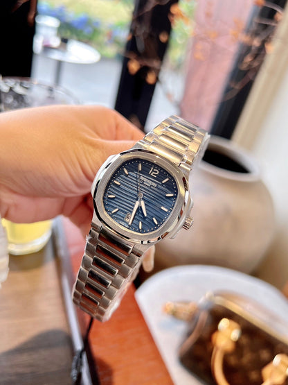 Lady - Blue - Rhinestones Bezel 316L Steel - Quartz - 35mm