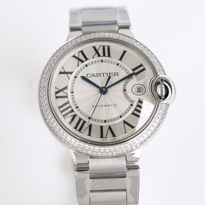 Luxury Diamond Bezel -White -White Silver - 904L Steel- Automatic - 36/42mm