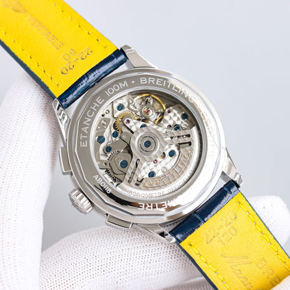 Chronograph - Blue - Blue Leather - Automatic - 42mm