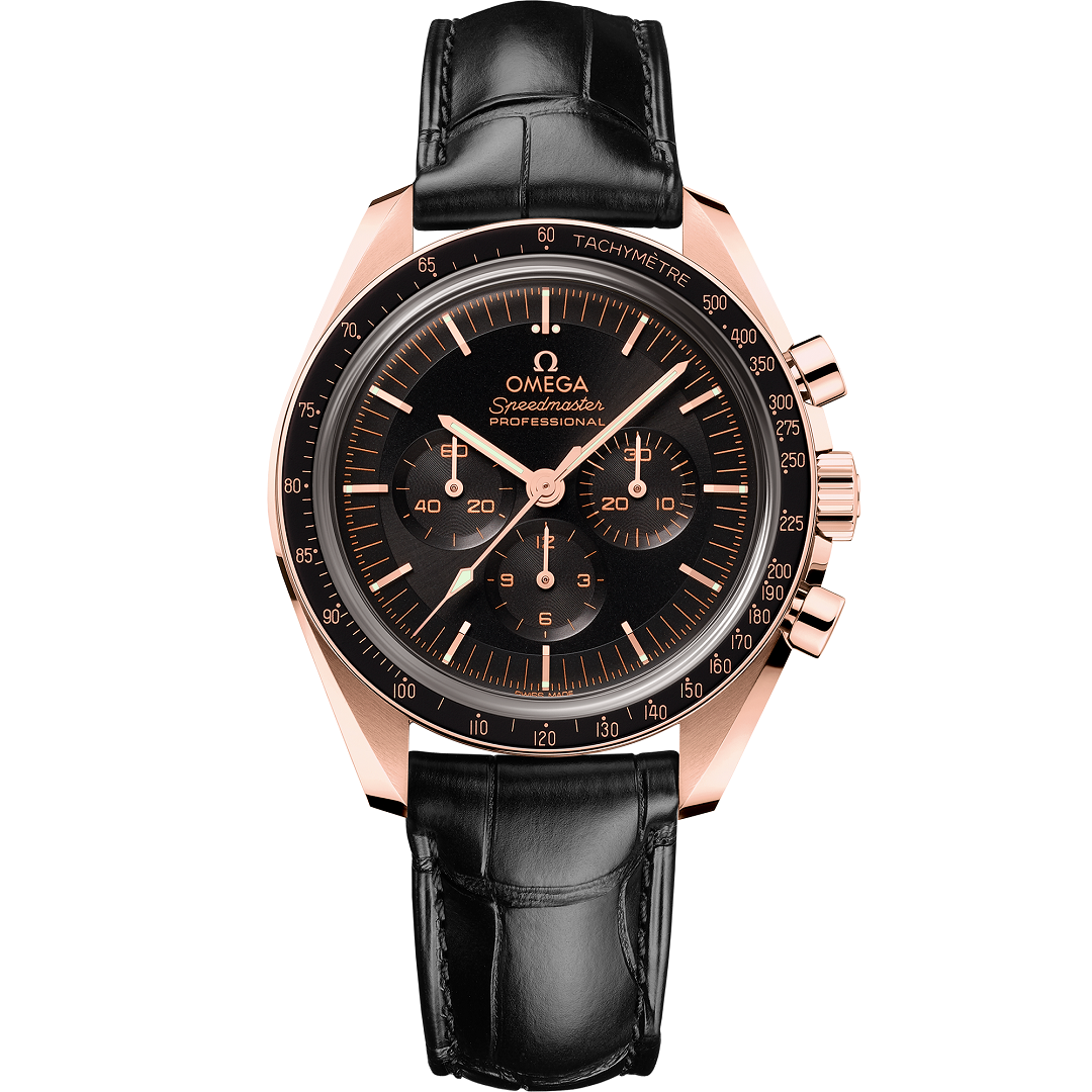 Chronograph -Rosegold- Black - Black Leather- Automatic - 42mm