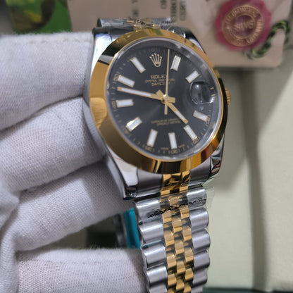 Rolex Oyster Perpetual Datejust 36/41, two-tone steel & yellow gold, black dial